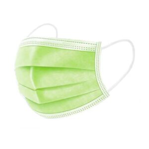 Mască medico-chirurgicală tip IIR 50pcs, verde lime, cu trei straturi, pe bandă elastică